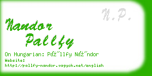 nandor pallfy business card